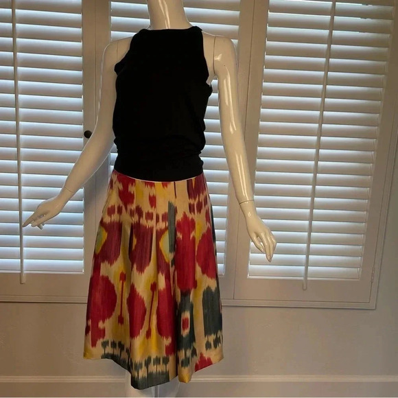 Lauren Ralph Lauren 100% Silk Pleated Skirt Southwestern Print Vintage Sz 6 - Picture 12 of 14